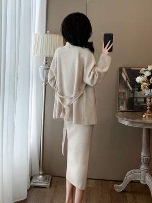 小香风新款慵懒风针织开衫吊带裙两件套气质外套秋冬季穿搭一整套