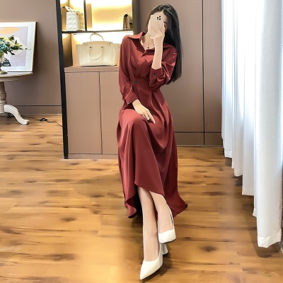 早春女神范名媛气质裙子女2025年春装新款女装法式职业衬衫连衣裙