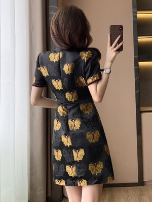 年轻送考旗袍改良版连衣裙女装夏季2025新款小个子新中国风碎花裙