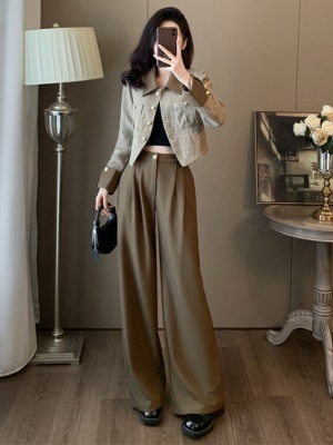 高级时尚阔腿裤套装女洋气小香风短外套两件套气质早秋穿搭一整套