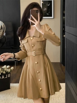 西装连衣裙小个子2025秋季新款法式复古高级感气质收腰显瘦百褶裙