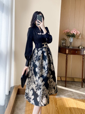 高级感赫本连衣裙子夏季2025新款蓬蓬小黑裙气质高端女装轻奢礼服