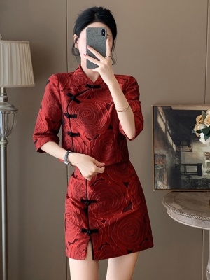 小香风穿搭一整套春季新款新中式高级感时尚改良旗袍礼服两件套装