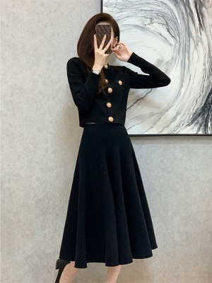 高级感2025新款秋冬装气质名媛小香风毛衣针织开衫套装裙两件套女