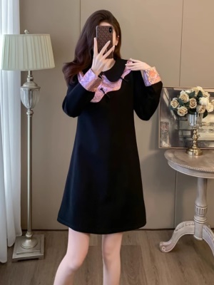 新中式国风改良显瘦高级感盘扣旗袍女气质加绒黑色连衣裙秋冬新款