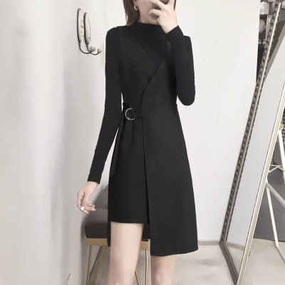 两件套马甲裙洋气减龄小香风背带裙女春秋套装名媛内搭背心连衣裙