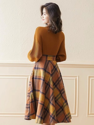 2025秋季新款小香风套装裙气质高级感名媛毛衣半身裙子两件套秋冬