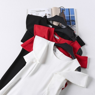 夏季露肩白色礼服裙子平时可穿轻奢法式小众高端气质小个子连衣裙