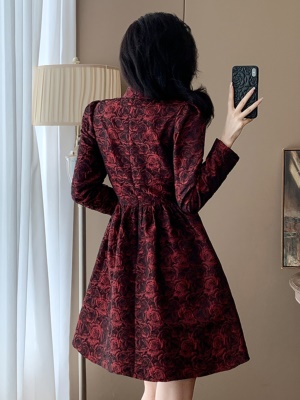 秋冬新款裙子女轻奢高端小个子宴会连衣裙法式蓬蓬裙收腰小礼服裙