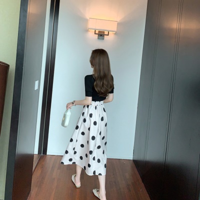 高级感波点半身裙套装轻熟御姐风气质名媛连衣裙子女夏季2025新款
