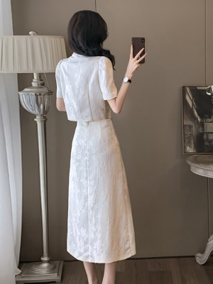 新中式国风时尚旗袍套装裙子女夏新款气质开叉半身裙两件套高级感