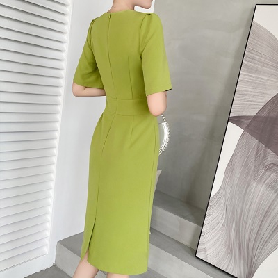名媛高端裙子高级感气质女神范职业法式V领连衣裙女夏季2025新款