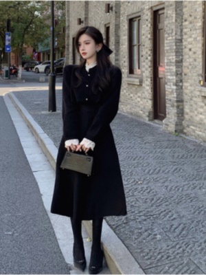 秋冬装搭配一整套女气质名媛小香风针织毛衣韩式富家千金两件套裙