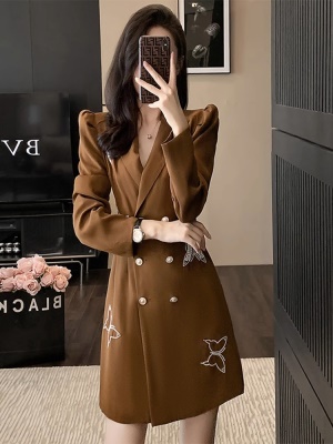 西装连衣裙秋装女士高端轻奢2025年新款洋气短款高级感裙子小个子