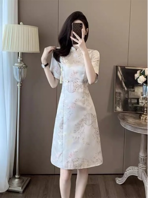 新中式国风旗袍改良连衣裙中长气质显瘦高级感裙子女夏季2025新款