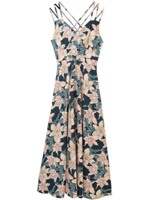 碎花吊带连衣裙女夏2025新款名媛气质海边沙滩度假露背显瘦长裙子