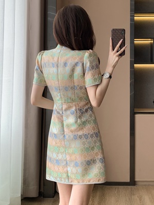 国潮风旗袍改良连衣裙女夏季小个子年轻款少女新中式国风女装短裙