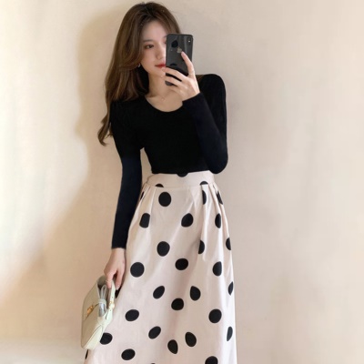 高级感波点半身裙套装轻熟御姐风气质名媛连衣裙子女夏季2025新款