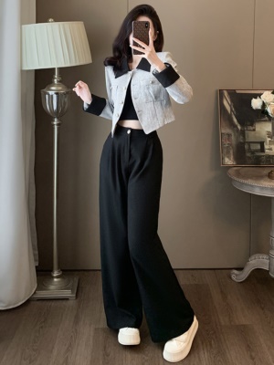 高级时尚阔腿裤套装女洋气小香风短外套两件套气质早秋穿搭一整套