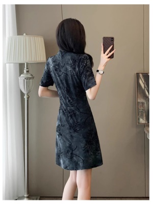 旗袍改良年轻款赫本礼服气质名媛高级感黑色新中式连衣裙子女夏季