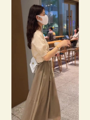 夏季新款裙子女小个子穿搭一整套高级感气质连衣裙半身裙两件套装