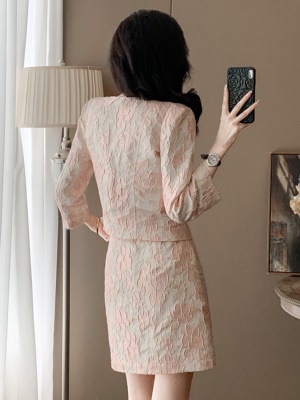 2025秋季新款新中式短外套女高端显瘦高级感包臀短裙两件套高级感