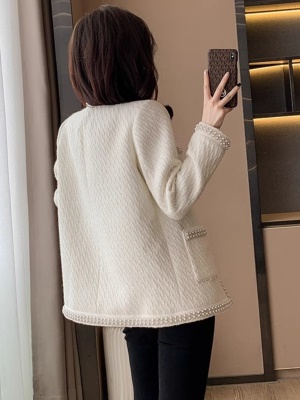 小香风毛呢外套女2025新款秋冬小个子高端羽绒加厚高级感短款上衣