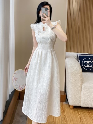 气质小飞袖收腰改良旗袍连衣裙新中式国风裙子女夏季高级感小礼服