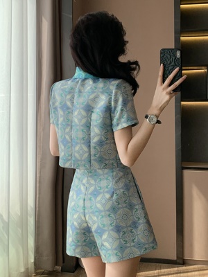 2025春夏季新款时尚气质国风两件套显高短裤高级感气质套装小个子