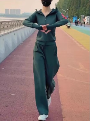 休闲运动套装女秋季2025新款时尚洋气宽松跑步运动服两件套潮流