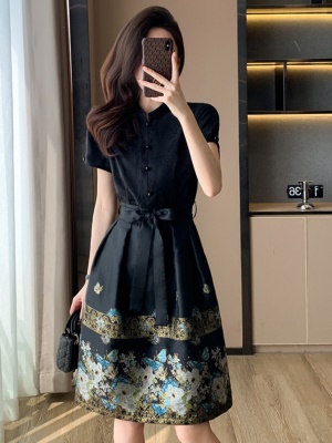 新中式轻国风连衣裙2025年夏季新款女装高级感气质马面裙子假两件