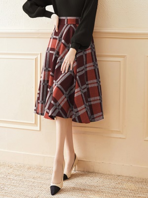 小香风毛衣套装气质女神范高级感御姐毛呢格子半身裙子两件套秋冬