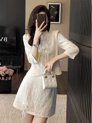 新中式国风连衣裙女秋季2025新款气质轻奢旗袍上衣半身裙两件套装