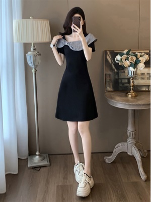 赫本黑色修身显瘦连衣裙女夏季气质小个子晚礼服高级感显瘦小黑裙