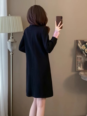 新中式国风改良显瘦高级感盘扣旗袍女气质加绒黑色连衣裙秋冬新款