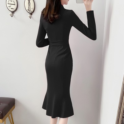 高级感红色鱼尾连衣裙订婚回门敬酒小礼服气质修身显瘦包臀裙秋冬