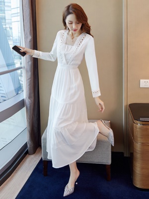 气质白色连衣裙女夏季2025新款超仙长裙三亚旅行海边度假沙滩裙子