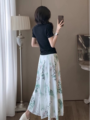 中式国风旗袍套装裙子女夏季2025新款时尚穿搭一整套半身裙两件套