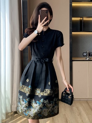 新中式轻国风连衣裙2025年夏季新款女装高级感气质马面裙子假两件