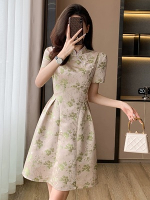 高级感气质女神范改良旗袍连衣裙小个子2025夏季新款中式国风女装