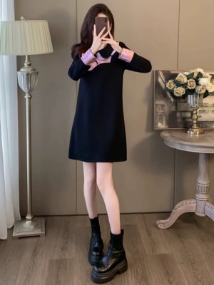 新中式国风改良显瘦高级感盘扣旗袍女气质加绒黑色连衣裙秋冬新款