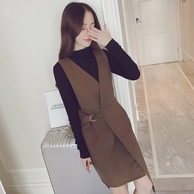 小香风背带裙洋气秋冬套装早秋毛衣马甲连衣裙背心裙两件套女气质