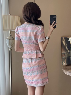 国风时尚套装今年流行两件套装新中式夏季职业包臀V领裙子高级感