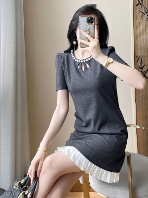 法式小香风连衣裙女夏季2025新款高级感气质显瘦职场通勤OL短裙子