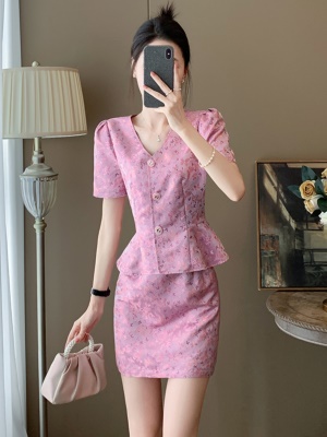 夏季新款显高显瘦优雅气质两件套