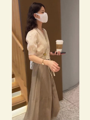 夏季新款裙子女小个子穿搭一整套高级感气质连衣裙半身裙两件套装