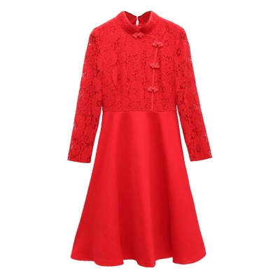 蕾丝大红色礼服裙女2025新款改良旗袍回门服新娘宴会订婚连衣裙子