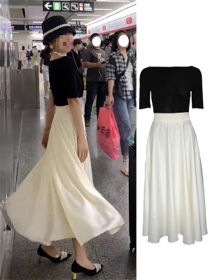 赫本风套装女法式连上衣裙子两件套夏季轻奢气质醋酸半身裙高级感