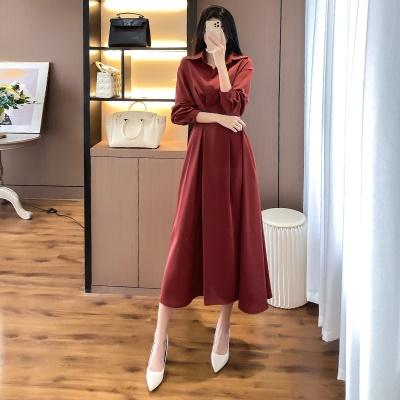 早春女神范名媛气质裙子女2025年春装新款女装法式职业衬衫连衣裙