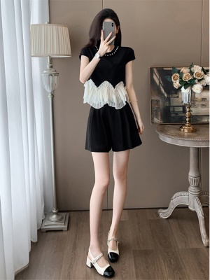 小香风时尚套装女夏季显瘦洋气穿搭小个子炸街休闲运动短裤两件套